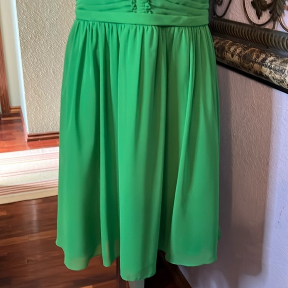 NWT Alfred Angelo Cocktail Dress- green  chiffon, full skirt-Sz 12 - Picture 4 of 14
